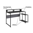 Ver imagem 3 de Mesa Escrivaninha Gamer Ryze com 2 Nichos - Preto/Grafite