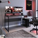 Ver imagem 1 de Mesa Escrivaninha Gamer Ryze com 2 Nichos - Preto/Grafite