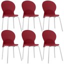 Ver imagem 1 de Kit 06 Cadeiras para Sala de Jantar Cozinha Mond F02 Base Aço Branco Vermelho - Lyam Decor