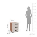 Ver imagem 3 de Mesa de Cabeceira Lisboa com 3 Gavetas 40x54cm Creme/Freijó 250687