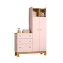 Ver imagem 1 de Guarda Roupa com Comoda Flora 4970 com 2 Portas e 3 Gavetas