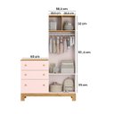 Ver imagem 3 de Guarda Roupa com Comoda Flora 4970 com 2 Portas e 3 Gavetas