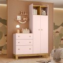 Ver imagem 2 de Guarda Roupa com Comoda Flora 4970 com 2 Portas e 3 Gavetas