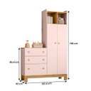 Ver imagem 4 de Guarda Roupa com Comoda Flora 4970 com 2 Portas e 3 Gavetas