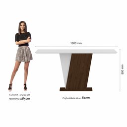 Mesa com 6 Cadeiras Qatar 1,60 Imb/off White/capucc - Móveis Arapongas Imbuia/off White/capuccino - 2 Mesa com 6 Cadeiras Qatar 1,60 Imb/off White/capucc - Móveis Arapongas Imbuia/off White/capuccino - 2