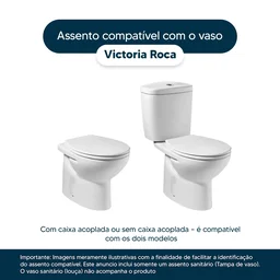 Assento Sanitário Poliester Victoria Branco para vaso Roca - 4