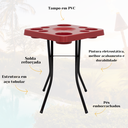 Ver imagem 4 de Mesa Petisqueira Tampo com 9 Cavidades Petiscos Desmontável Varandas Jardim Pescarias Camping