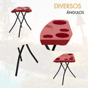 Ver imagem 5 de Mesa Petisqueira Tampo com 9 Cavidades Petiscos Desmontável Varandas Jardim Pescarias Camping