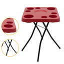 Ver imagem 1 de Mesa Petisqueira Tampo com 9 Cavidades Petiscos Desmontável Varandas Jardim Pescarias Camping