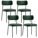Ver imagem 1 de Kit 04 Cadeiras Decorativas Estofada para Sala Jantar Melina F01 Couríssimo Verde Musgo - Lyam