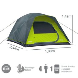 Barraca Camping Coleman 4 Pessoas Amazônia Cinza - 3