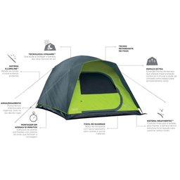 Barraca Camping Coleman 4 Pessoas Amazônia Cinza - 4