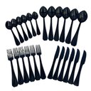 Ver imagem 2 de Faqueiro Conjunto Talheres Luxo Black 24 Peças Inoxidavel