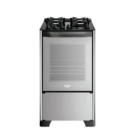 Fogão 4 Bocas Dako Magister Style com Mesa de Vidro Espelhado Bivolt
