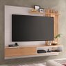 Home Suspenso Tocantins 1.6 para TV até 60” Off White/Freijó - PR Móveis - 2
