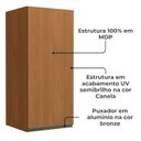 Ver imagem 4 de Armario Aereo 1p 40 Cm Mdp Maxxi G761 Canela Kappesberg