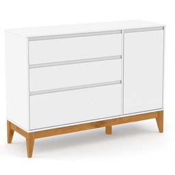 Quarto de Bebê Nature Clean 3 Portas com Berço Unique Branco Soft Eco Wood - Matic - 7