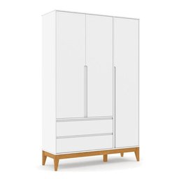 Quarto de Bebê Nature Clean 3 Portas com Berço Unique Branco Soft Eco Wood - Matic - 2