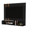 Painel Tv 32 Pol Sala Quarto Suspenso Nicho Prateleira 90x90:preto/cedro - 2