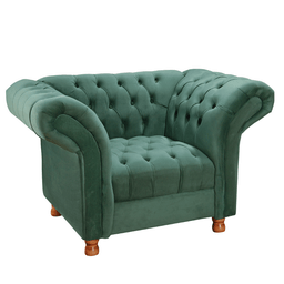 Conjunto Sofá 02 Poltronas Chesterfield Conde D'el Via Encanto Veludo Verde - 6