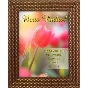Quadro Mensagem de Boas Vindas de Verniz com Moldura 62x42 cm FORNECEDOR 57 QM-007