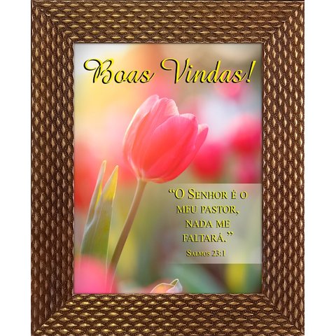 Quadro Mensagem de Boas Vindas de Verniz com Moldura 62x42 cm FORNECEDOR 57 QM-007