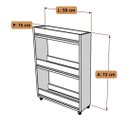 Ver imagem 2 de Carrinho Organizador Cozinha Porta Temperos 3 Prateleiras Branco