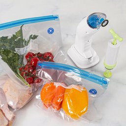 Jogo de 10 Sacos Reutilizáveis Vacuum 6 L e Selador a Vácuo Manual Moda do Chef - 9