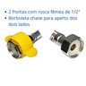 Engate Rabicho Monocomando Par Mangueira Flexivel Conexao Femea Misturador Agua Fria Quente Pia Torn - 2