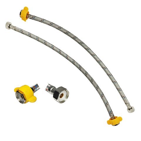 Engate Rabicho Monocomando Par Mangueira Flexivel Conexao Femea Misturador Agua Fria Quente Pia Torn