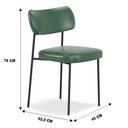Ver imagem 3 de Kit 02 Cadeiras Sala de Jantar Lila Estofada com Encosto Couríssimo Verde - Desk Design