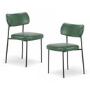Ver imagem 1 de Kit 02 Cadeiras Sala de Jantar Lila Estofada com Encosto Couríssimo Verde - Desk Design