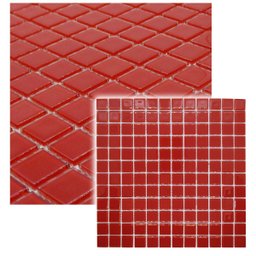 Pastilhas de Vidro Parede Cristal Vermelha 30x30cm - 4