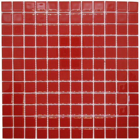 Pastilhas de Vidro Parede Cristal Vermelha 30x30cm