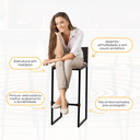 Ver imagem 4 de Kit 3 Bancos Quadrado Junco Argila para Bancada Alta Cozinha Área Gourmet Bistrô Piscina Bar