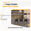 Ver imagem 3 de Kit 3 Bancos Quadrado Junco Argila para Bancada Alta Cozinha Área Gourmet Bistrô Piscina Bar