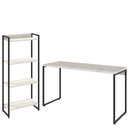 Ver imagem 1 de Kit Escritório Estante Areta 4 Prateleiras com Mesa Industrial Aspen 135cm C01 Snow - Lyam Decor