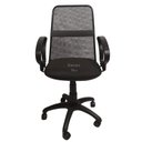 Ver imagem 1 de Cadeira Diretor Tela Giratória com Faixa e Braço Fixo Tecido Preto