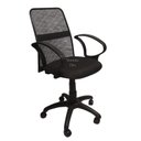 Ver imagem 2 de Cadeira Diretor Tela Giratória com Faixa e Braço Fixo Tecido Preto