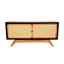 Ver imagem 2 de Rack Sala Tv até 50 Polegadas Ricco 113 Cm Laca Portas Palhinha Preto