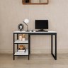 Home Office Slim Aço Mdf C/ Bp Estante Livros Preto Branco - 2