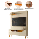 Ver imagem 2 de Home Theater para TV de até 55" Polegadas 3 Portas Polli Cumaru/Opala