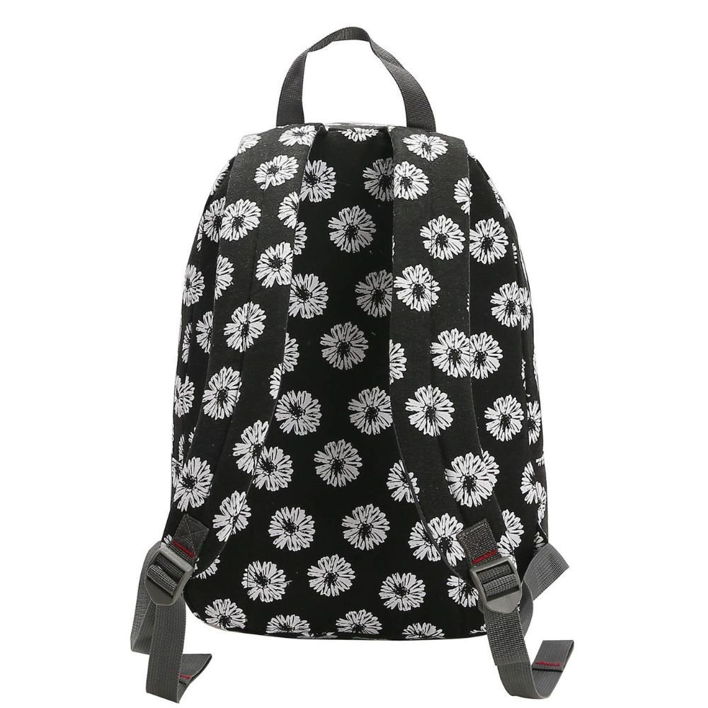 Mochila de Costas Casual Canvas Teen Flores Republic Vix Preto Mochila de Costas Casual Canvas Teen  - 2