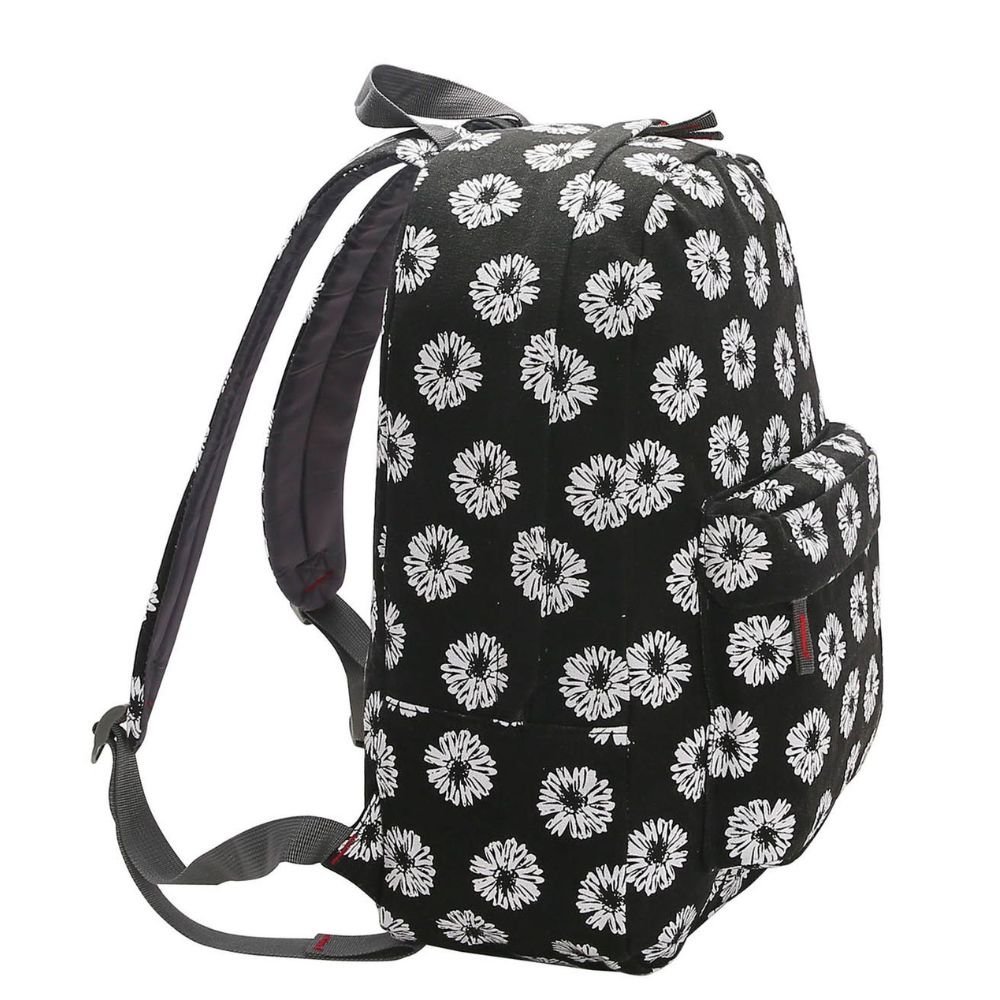 Mochila de Costas Casual Canvas Teen Flores Republic Vix Preto Mochila de Costas Casual Canvas Teen  - 4