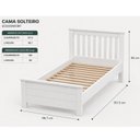 Ver imagem 3 de Cama de Solteiro de Madeira Maciça Ecoconfort Branco