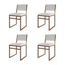 Ver imagem 1 de Kit 4 Cadeiras de Jantar Industrial Isa Assento Corino Branco Base Cobre