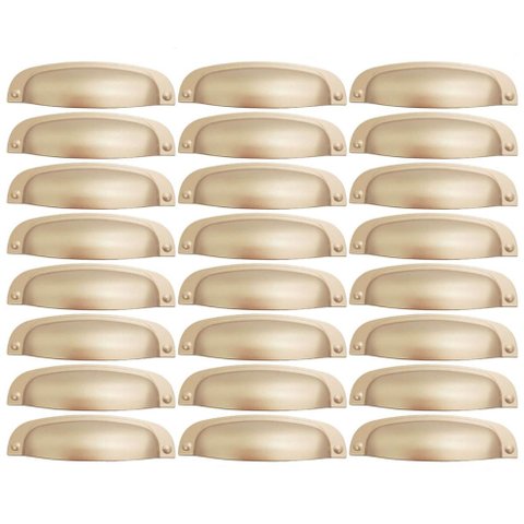Kit 24 Puxadores Dourado 2773 Quebec Concha Torralba para Móveis Armários Gavetas