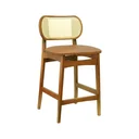 Ver imagem 1 de Banqueta Organik Encosto Anatômico com Telinha Rattan Natural - Amêndoa - Corano Marrom Mescla