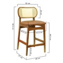 Ver imagem 3 de Banqueta Organik Encosto Anatômico com Telinha Rattan Natural - Amêndoa - Corano Marrom Mescla
