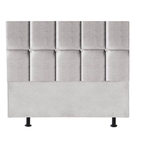 Cabeceira Poliana Cama Box Casal 160 Cm Suede Cinza Claro
